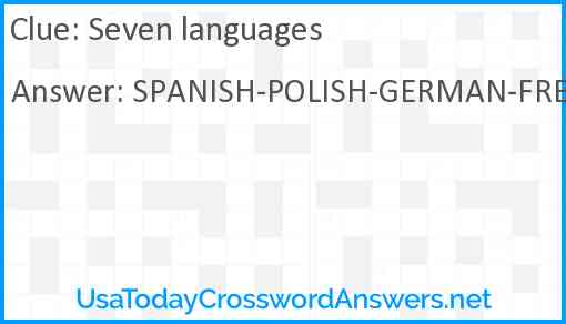 Seven languages Answer