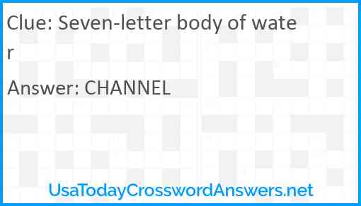 Seven-letter body of water Answer