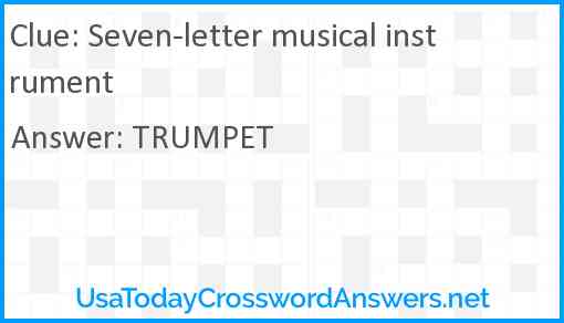 Seven-letter musical instrument Answer