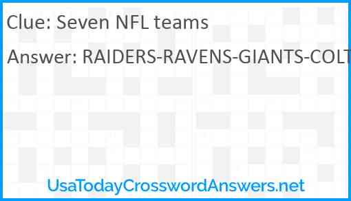 Seven NFL teams Answer