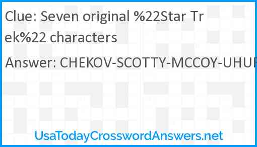 Seven original %22Star Trek%22 characters Answer
