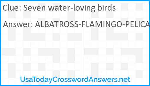 Seven water-loving birds Answer