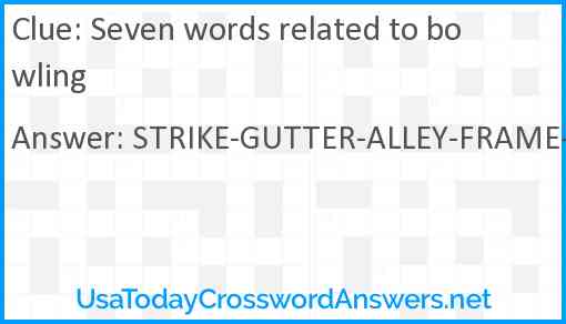 Seven words related to bowling Answer