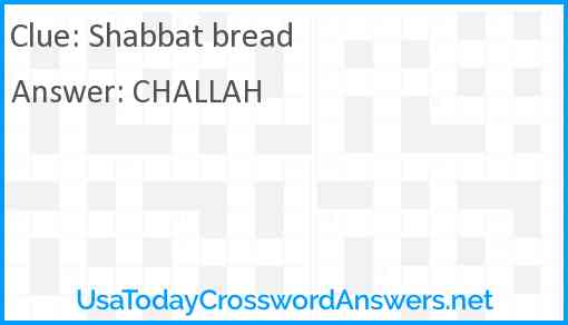 Shabbat bread Answer
