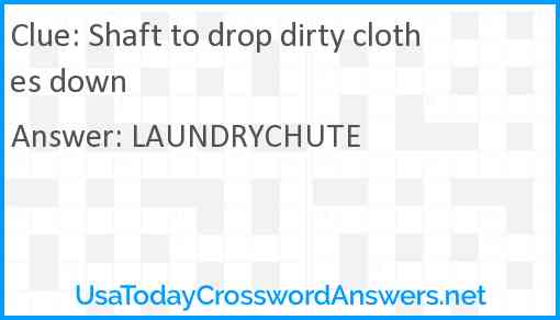 Shaft to drop dirty clothes down Answer