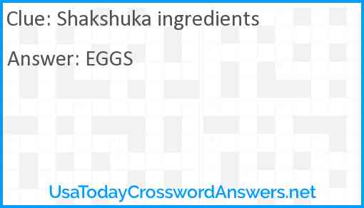 Shakshuka ingredients Answer