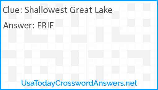 Shallowest Great Lake Answer