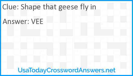 Shape that geese fly in Answer