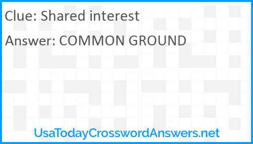 Shared interest Answer