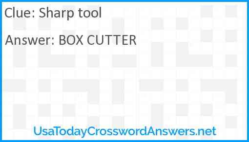 Sharp tool Answer