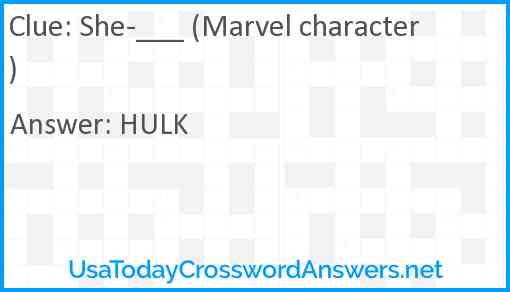 She-___ (Marvel character) Answer