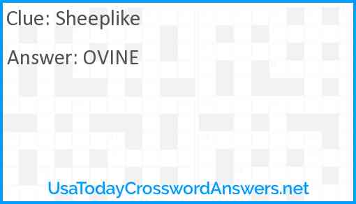 Sheeplike crossword clue UsaTodayCrosswordAnswers net