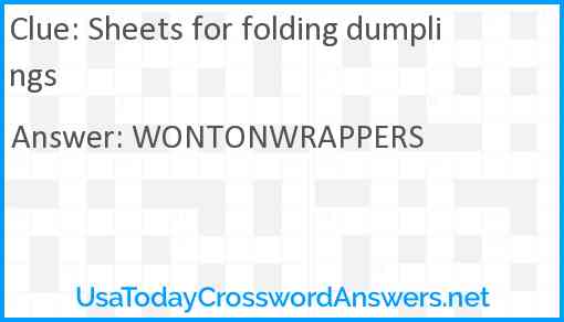 Sheets for folding dumplings Answer