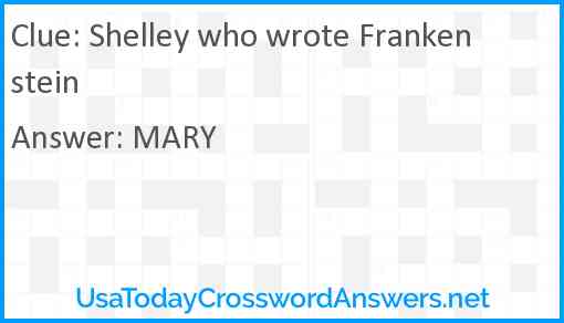 Shelley who wrote Frankenstein Answer
