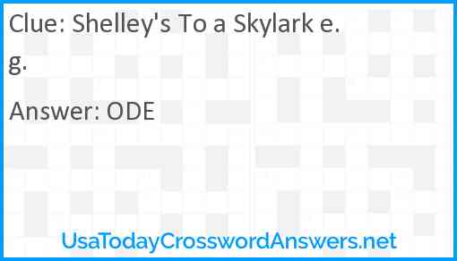 Shelley's To a Skylark e.g. Answer