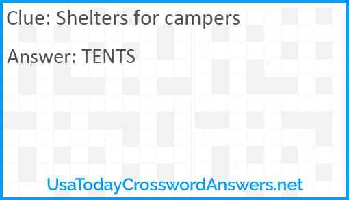 Shelters for campers Answer