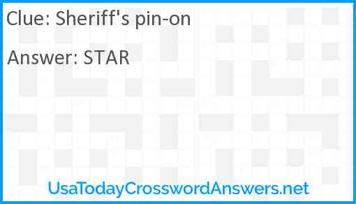 Sheriff's pin-on Answer