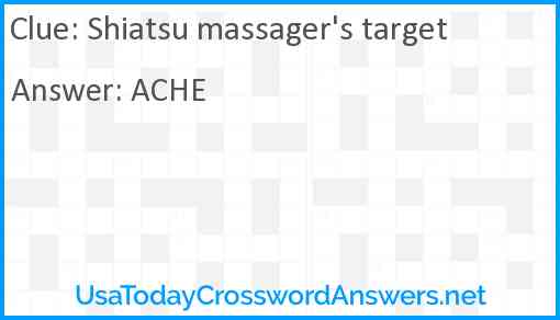 Shiatsu massager's target Answer