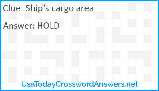 Ship's cargo area Answer