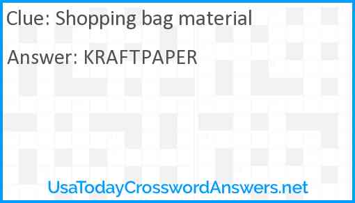 Shopping bag material Answer