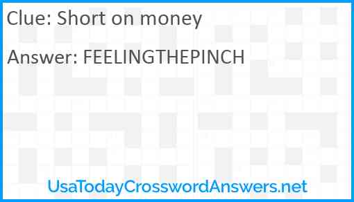 Short on money Answer