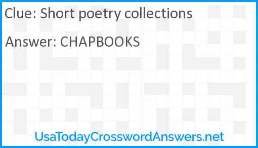 Short poetry collections Answer