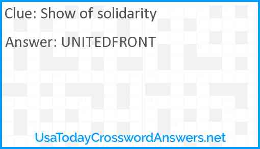 Show of solidarity Answer