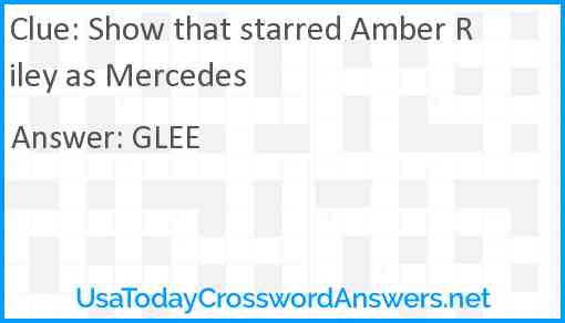 Show that starred Amber Riley as Mercedes Answer