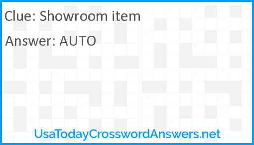 Showroom item Answer