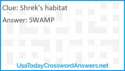 Shrek's habitat Answer