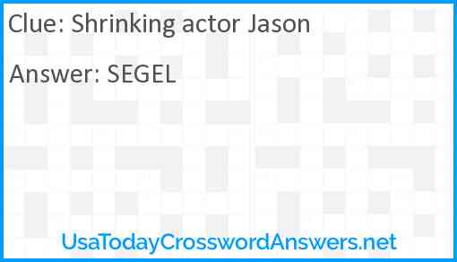 Shrinking actor Jason Answer