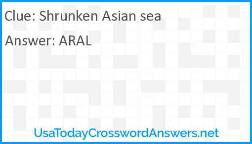 Shrunken Asian sea Answer
