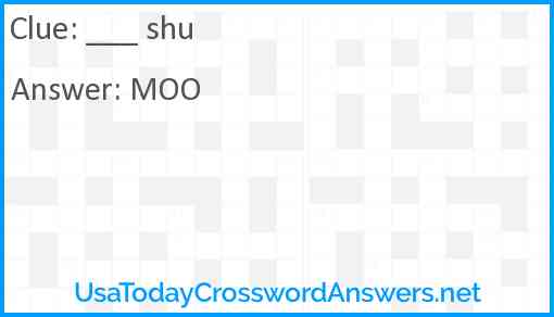 ___ shu Answer