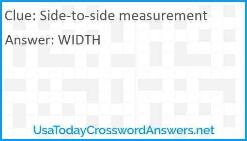 Side-to-side measurement Answer