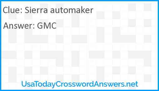 Sierra automaker Answer