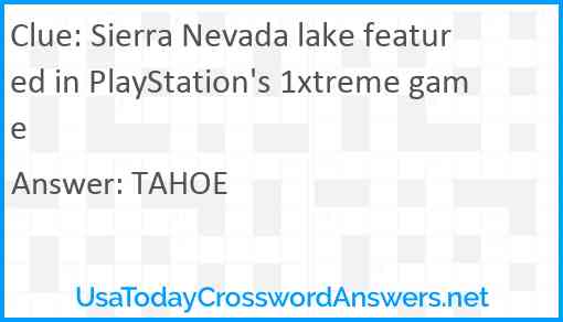 Sierra Nevada lake featured in PlayStation's 1xtreme game Answer