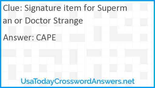 Signature item for Superman or Doctor Strange Answer