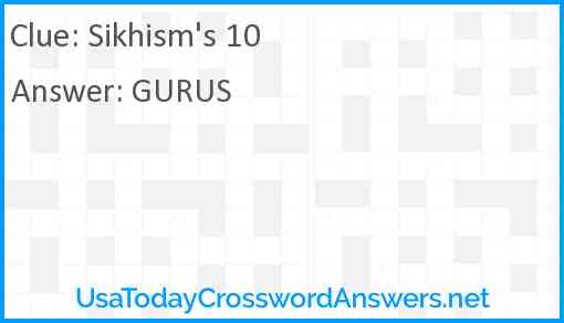 Sikhism's 10 Answer