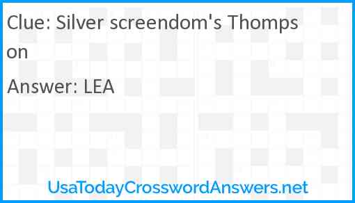 Silver screendom's Thompson Answer