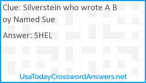 Silverstein who wrote A Boy Named Sue Answer