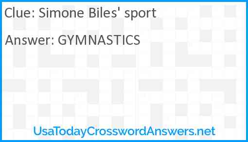 Simone Biles' sport Answer