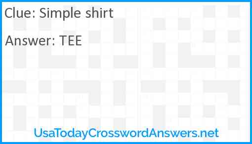Simple shirt Answer