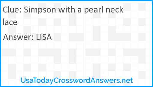 Simpson with a pearl necklace Answer