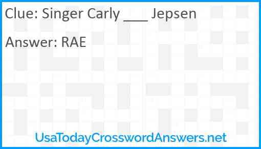 Singer Carly ___ Jepsen Answer