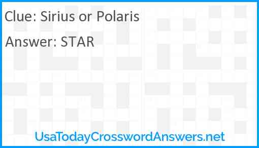 Sirius or Polaris Answer