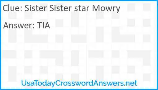 Sister Sister star Mowry Answer