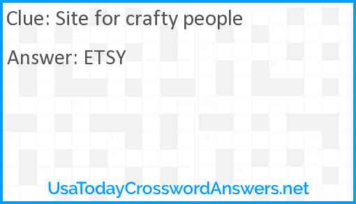 Site for crafty people Answer