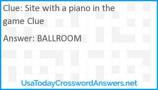 Site with a piano in the game Clue Answer