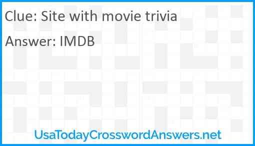Site with movie trivia Answer
