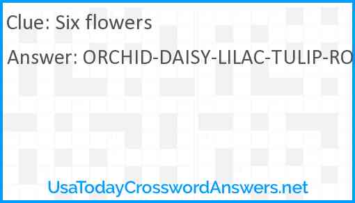 Six flowers Answer